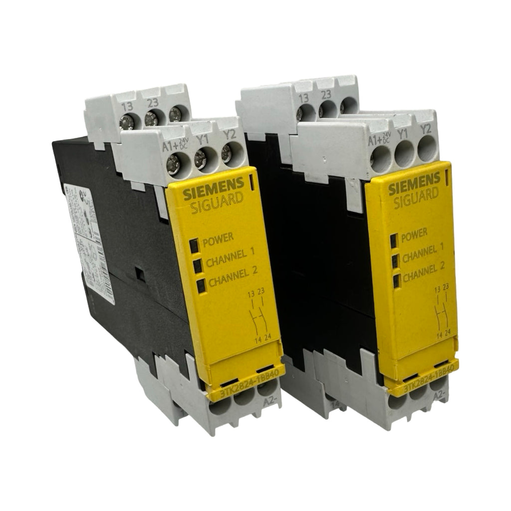 2x Siemens Siguard 3TK2824-1BB40 Sicherheitsrelais 24V DC Not-Aus Relais