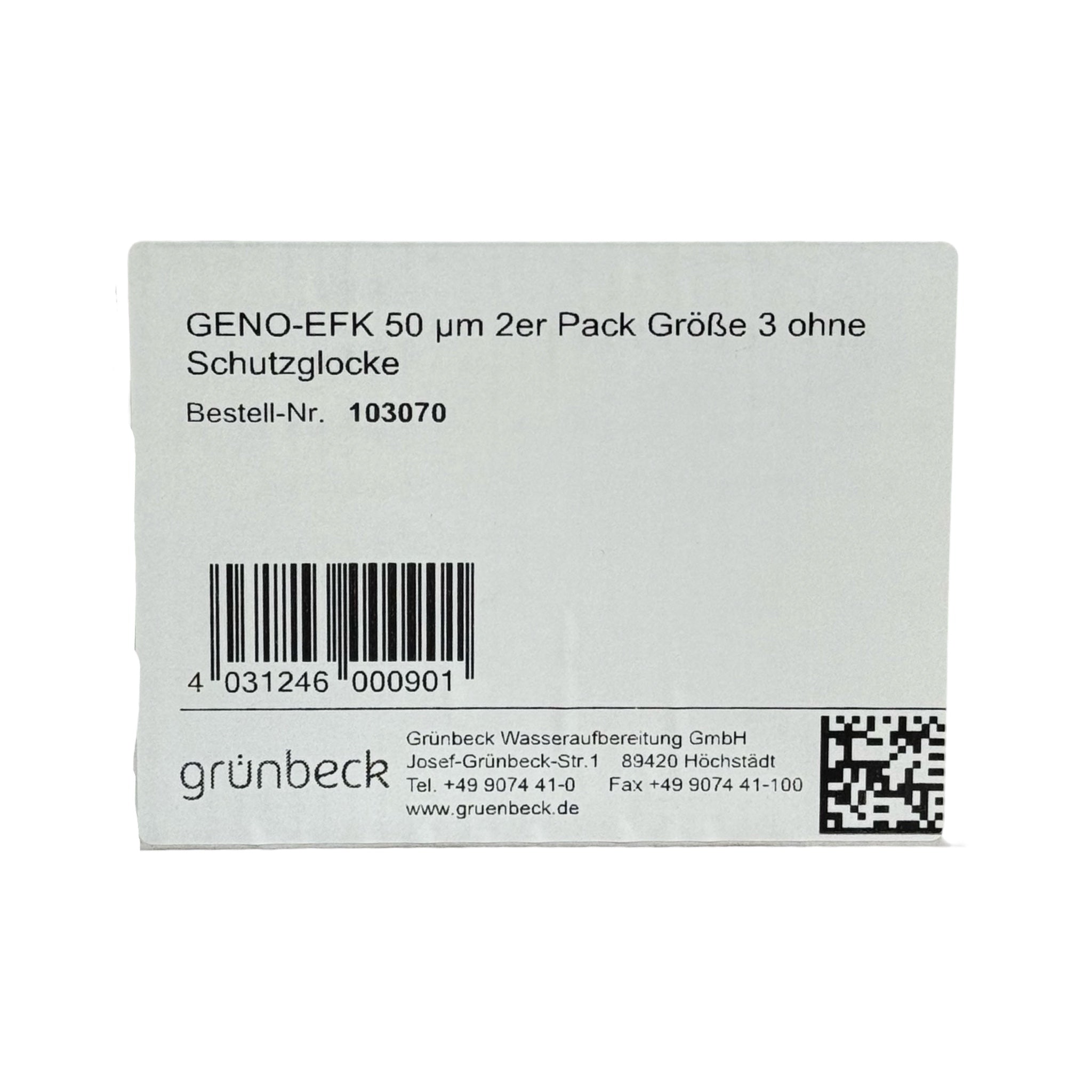 2x Grünbeck GENO-EFK Filterkerze 50µm Größe 3 Wasserfilter Einsatz Set