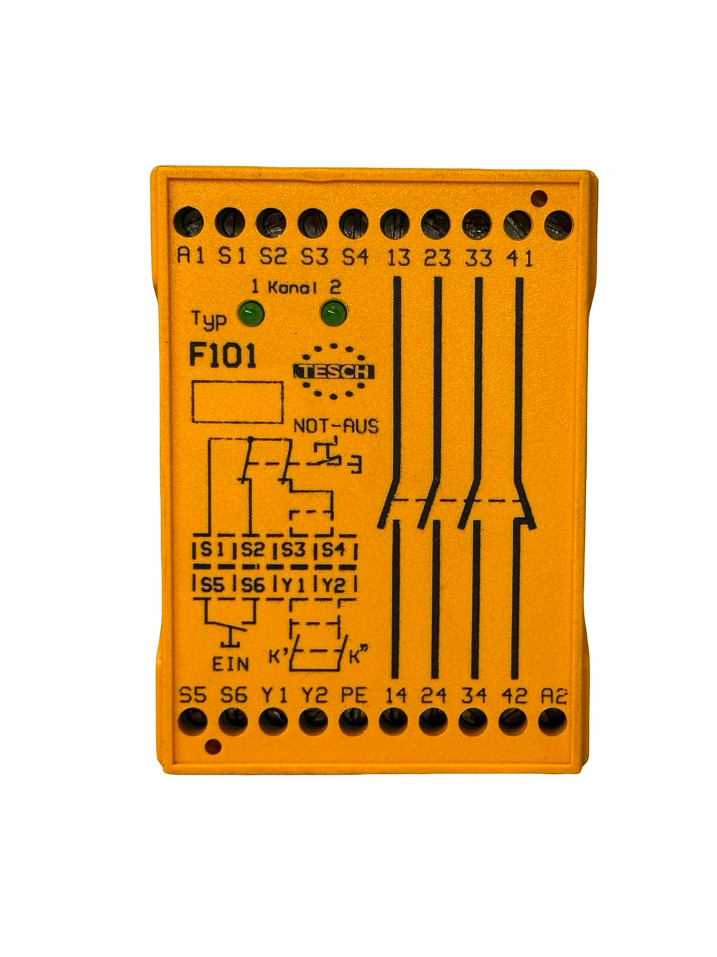 TESCH F101 Sicherheitsrelais Not-Aus Modul 24VAC/DC 250V 5A