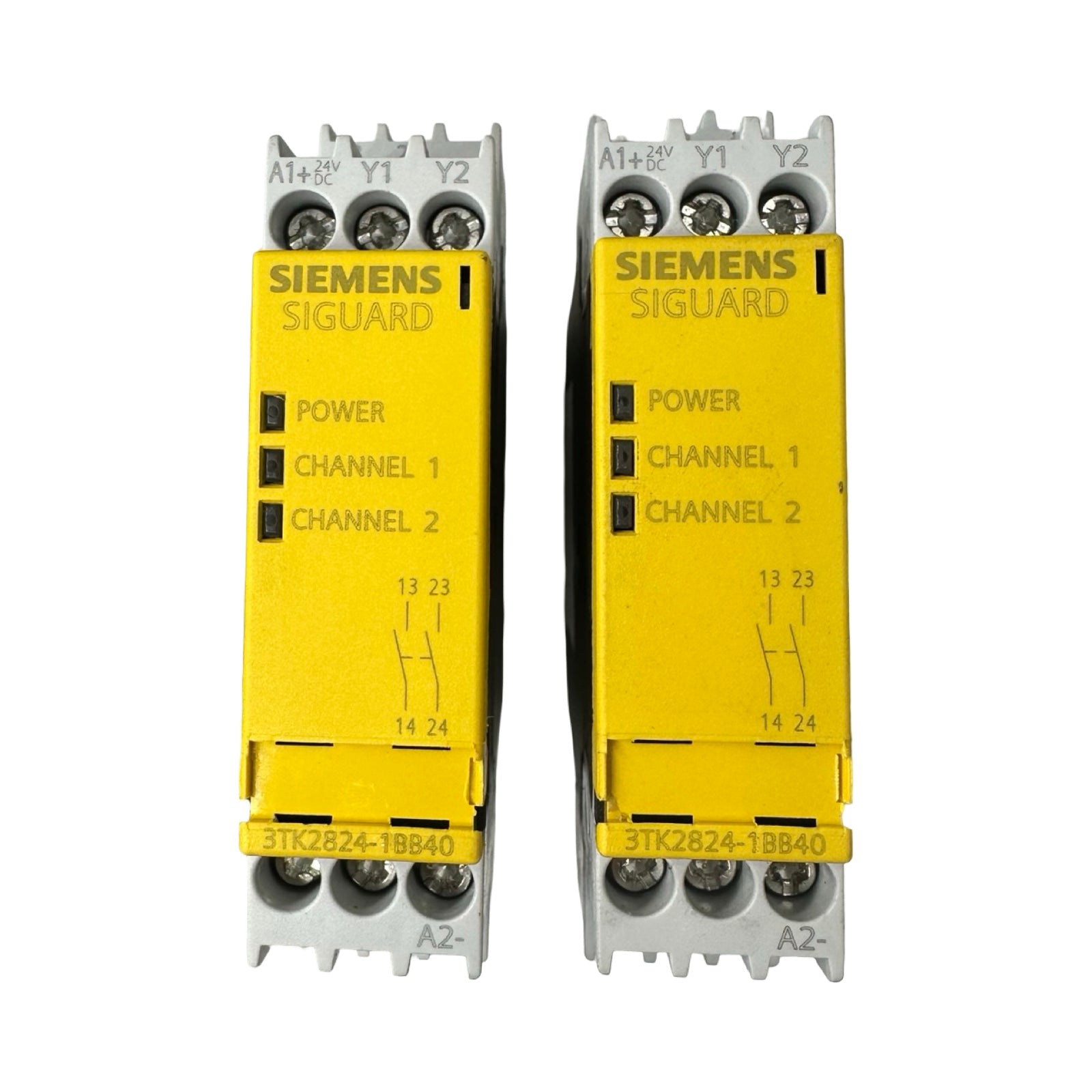 2x Siemens Siguard 3TK2824-1BB40 Sicherheitsrelais 24V DC Not-Aus Relais