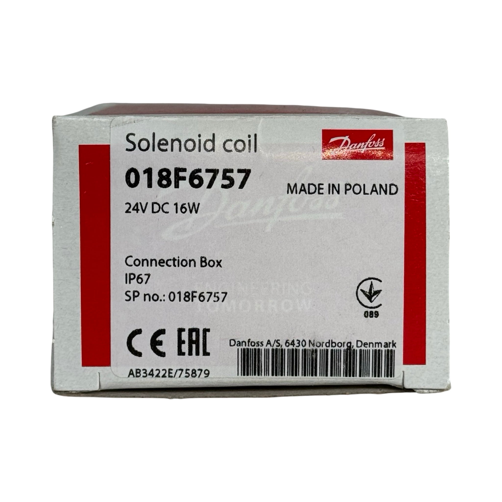 Danfoss Magnetspule 018F6757 BE024DS 24V DC 16W IP67 Anschlussbox