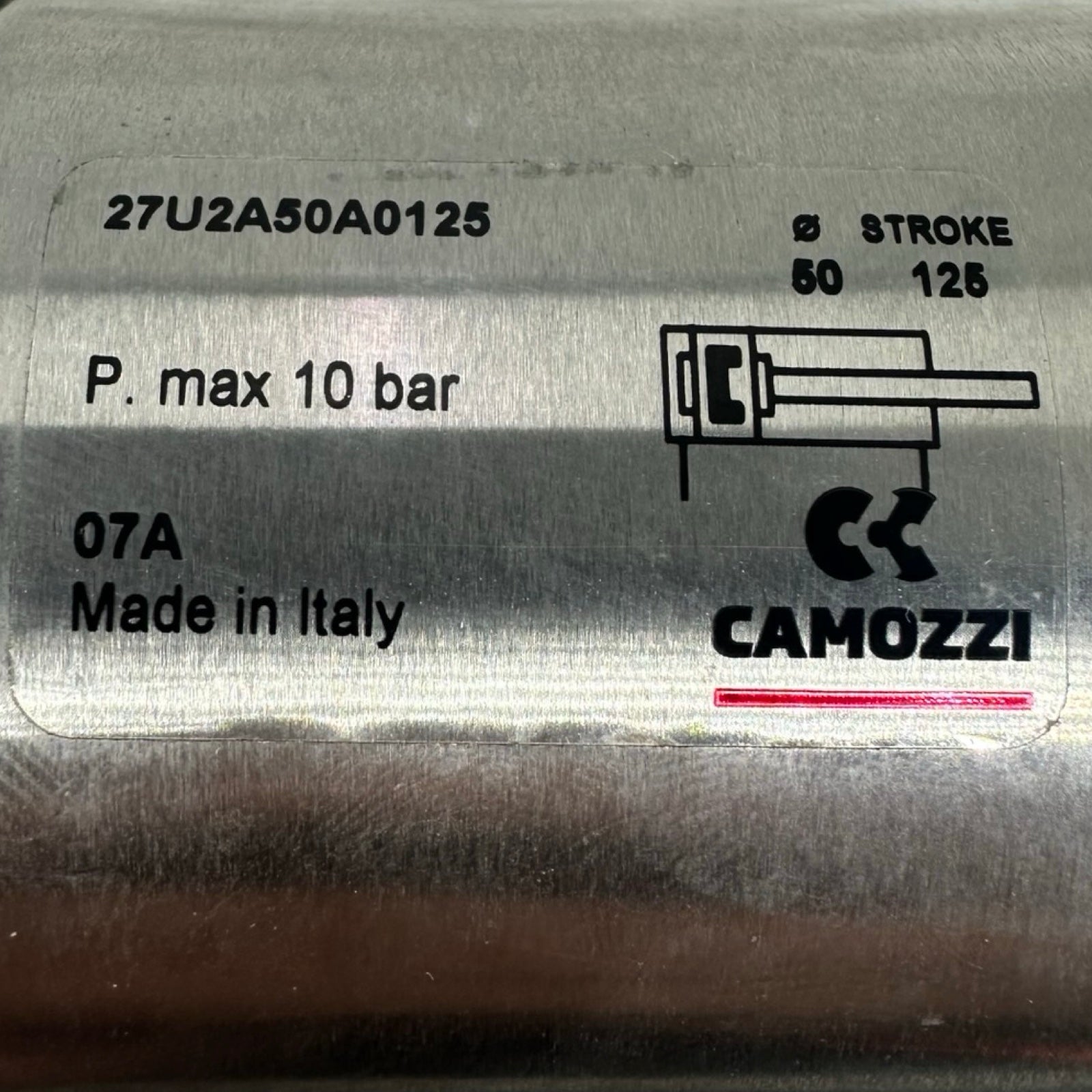 Camozzi Pneumatikzylinder 27U2A50A0125 Ø50 Hub 125mm ISO Druckluft
