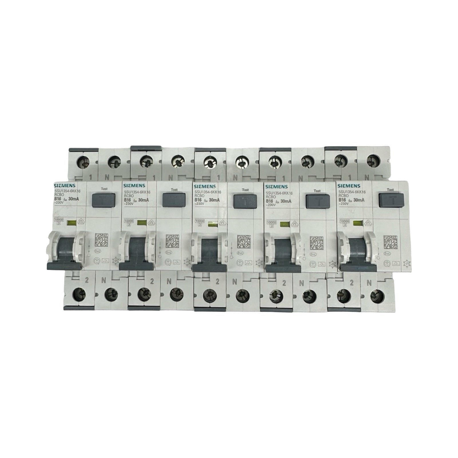 5x Siemens 5SU1354-6KK16 RCBO FI/LS B16 30mA 230V Leitungsschutzschalter 5x