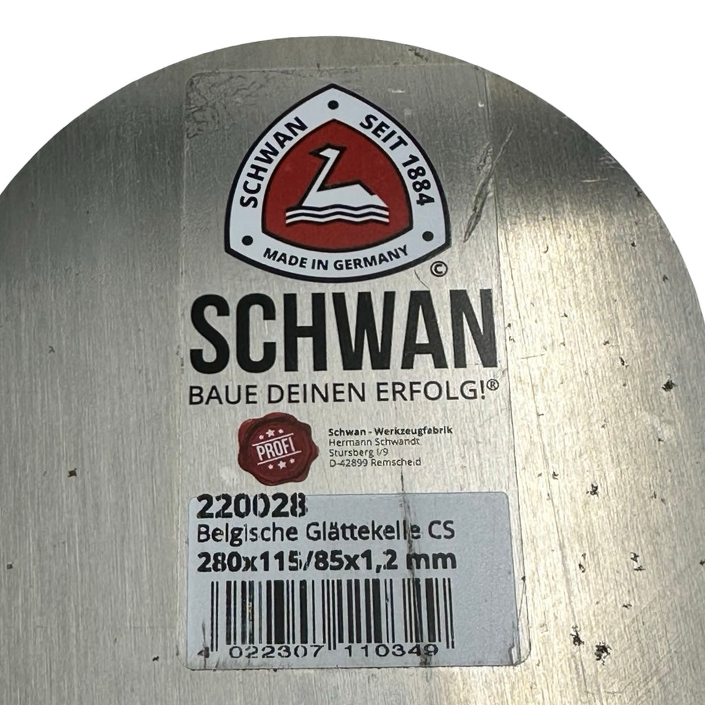 2x Schwan Belgische Glättekelle 280x115mm Profi Kelle Edelstahl Maurer