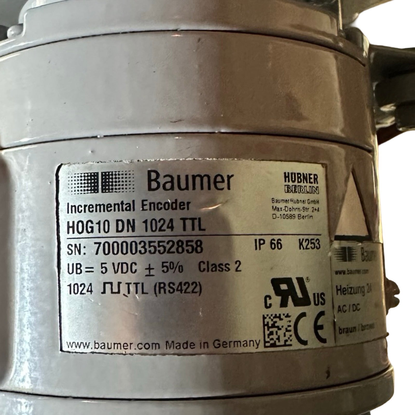 Hatlapa Elektromotor 2,5kW 440V Marine IP56 mit Baumer Encoder HOG10 DN1024