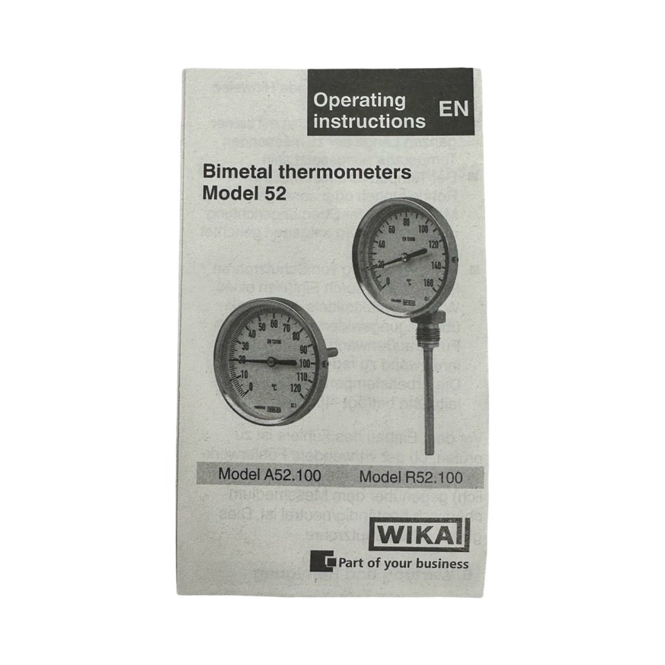 WIKA A52.063 Bimetall Thermometer 0-120°C G1/8B 45x8mm Industrie