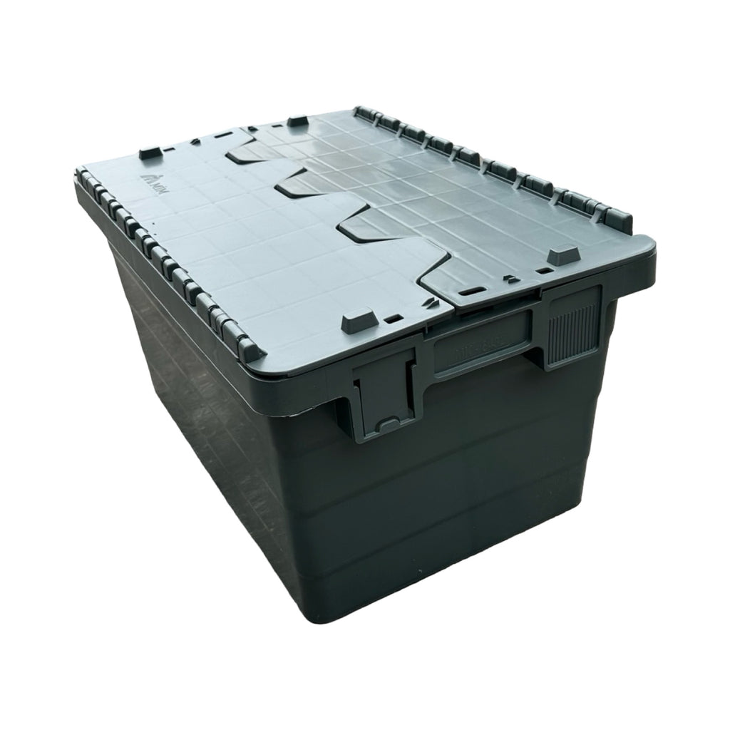 Stapelbox Kunststoffbox Lagerbox Transportbox mit Klappdeckel 60x40x32cm grau