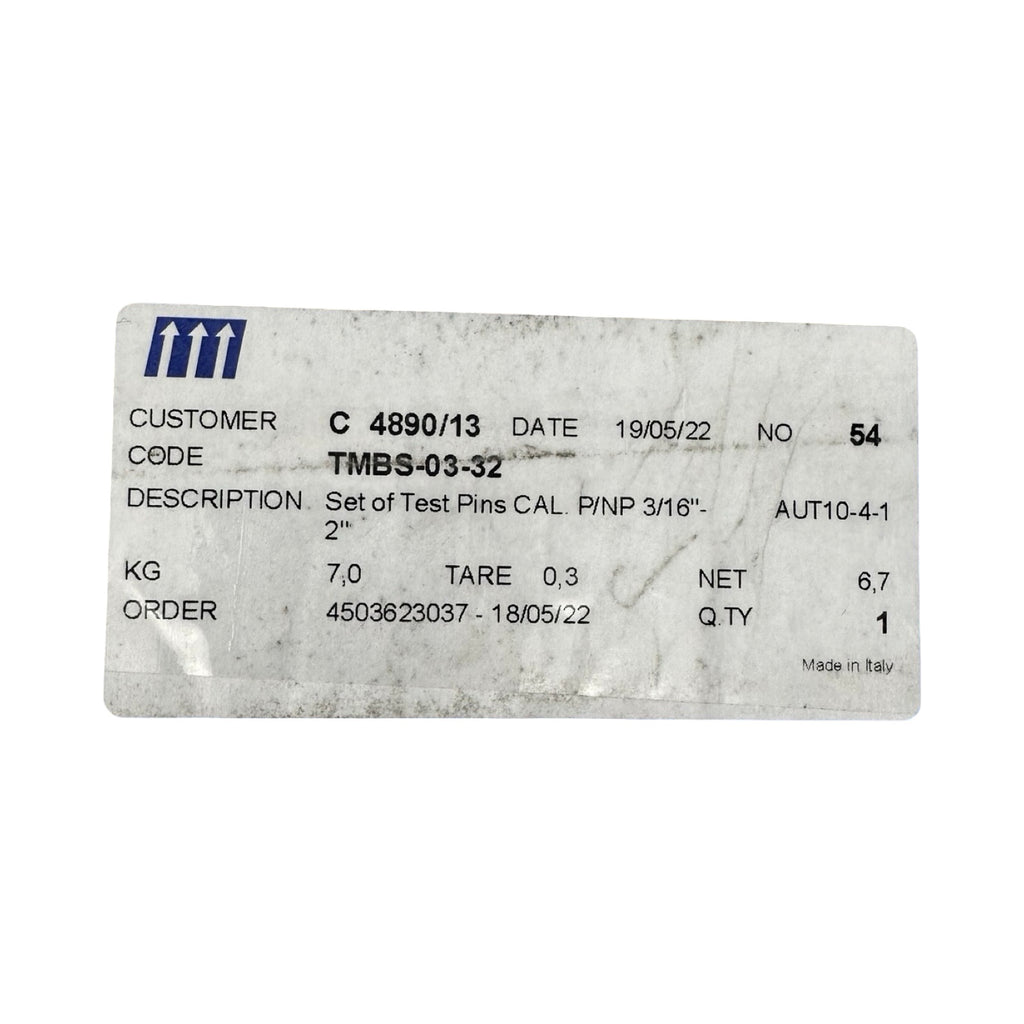 IMM TMBS-03-32 Prüfstifte Set Go No-Go Swaging Test Pins 3/16”-2”