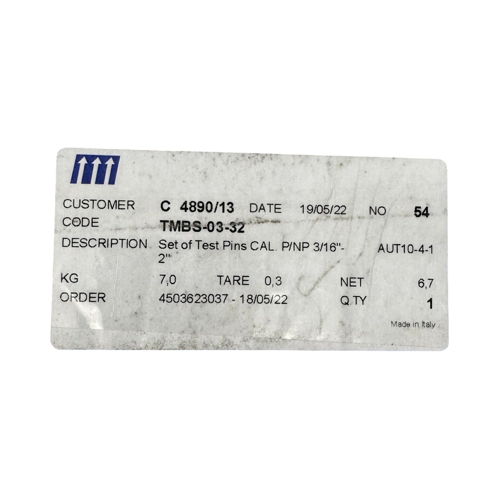 IMM TMBS-03-32 Prüfstifte Set Go No-Go Swaging Test Pins 3/16”-2”