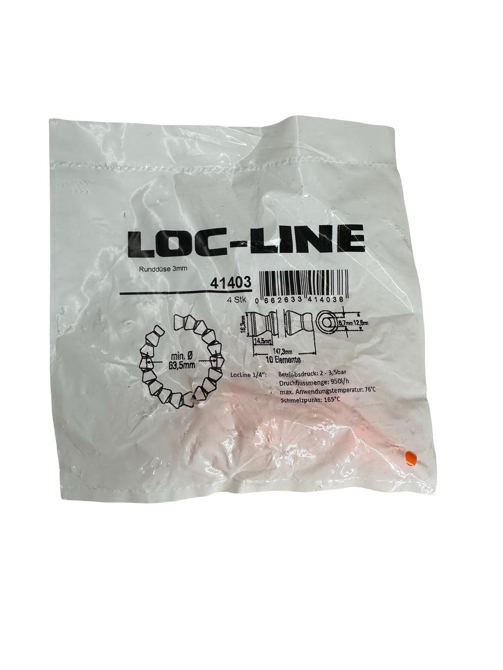 4x Loc-Line 41403 Runddüse 3mm 1/4” Kühlschlauch Düse 4 Stück Set