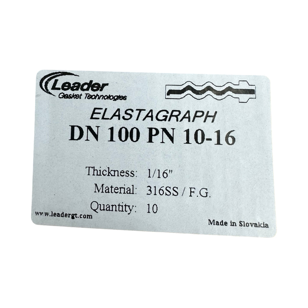 10x Leader DN100 PN10/16 316SS Elastagraph Rohrleitungsdichtungen