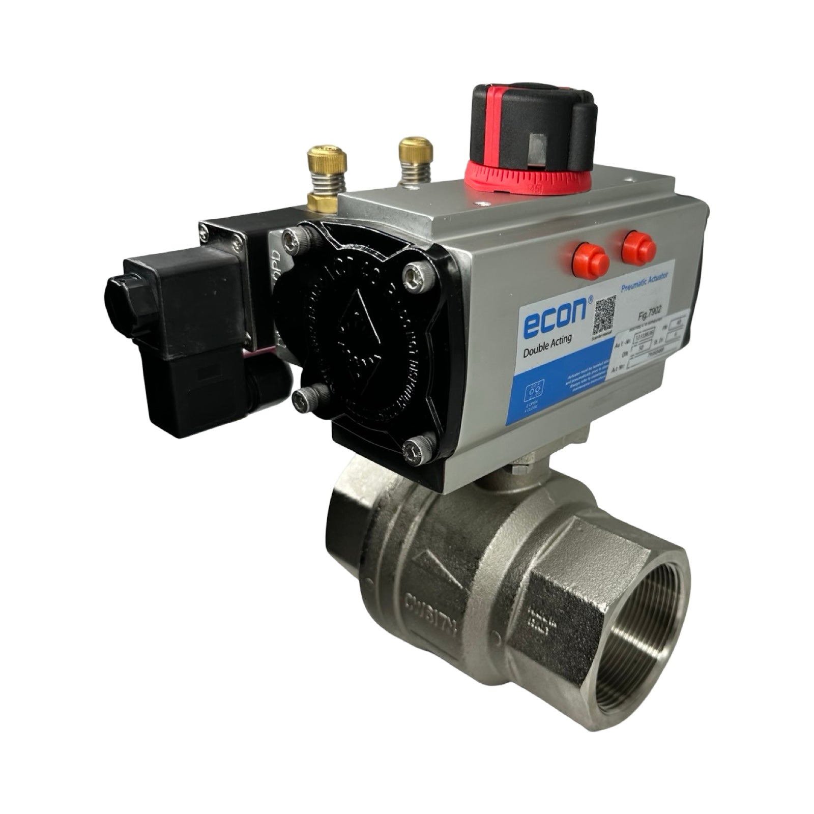 ECON Fig.7902 DN50 Kugelhahn Pneumatikventil Edelstahl 2” Antrieb 24V DC Ventil