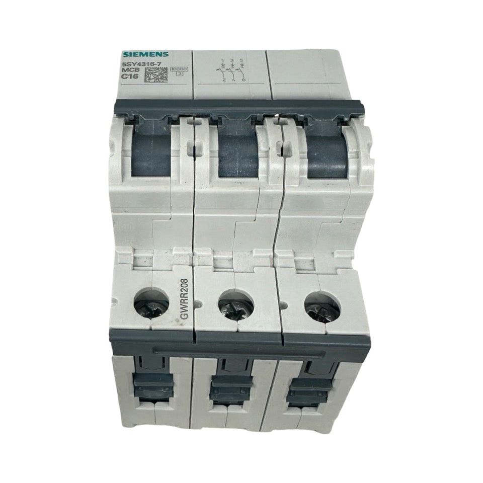 2x Siemens 5SY4316-7 C16 & 5SY4306-6 B6 Leitungsschutzschalter 3-polig