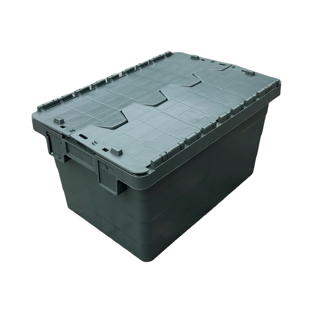 Stapelbox Kunststoffbox Lagerbox Transportbox mit Klappdeckel 60x40x32cm grau