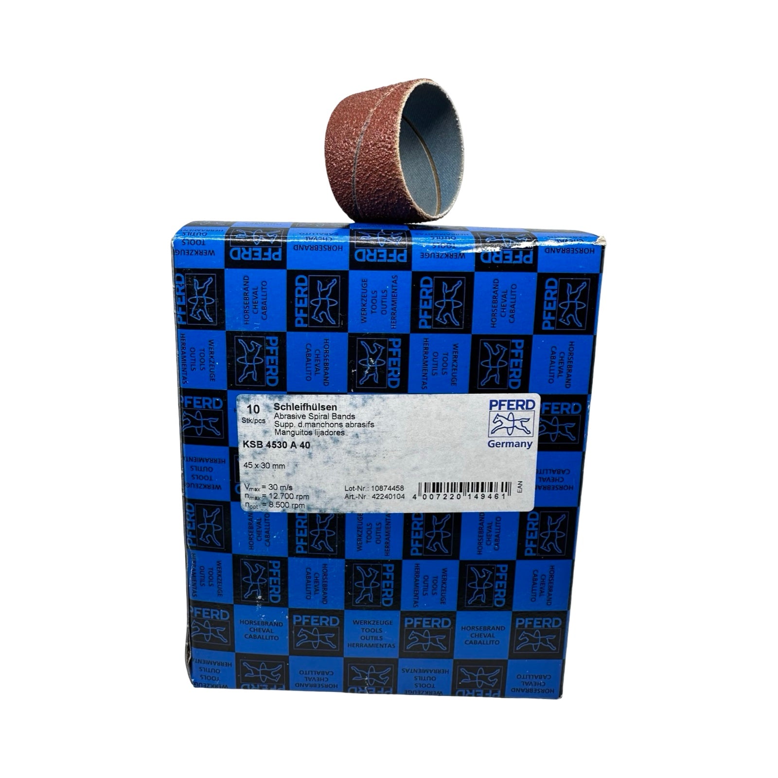10x PFERD Schleifhülsen KSB 4530 A40 45x30mm Schleifband Hülsen