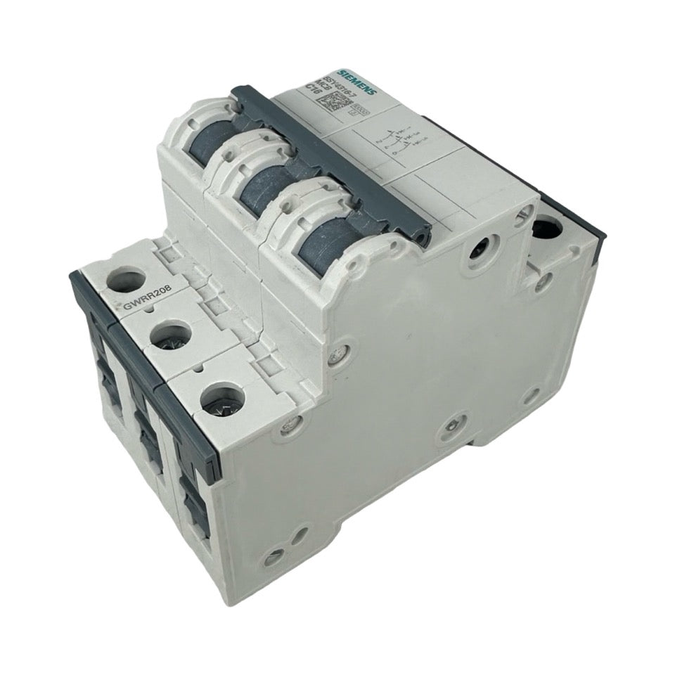2x Siemens 5SY4316-7 C16 & 5SY4306-6 B6 Leitungsschutzschalter 3-polig