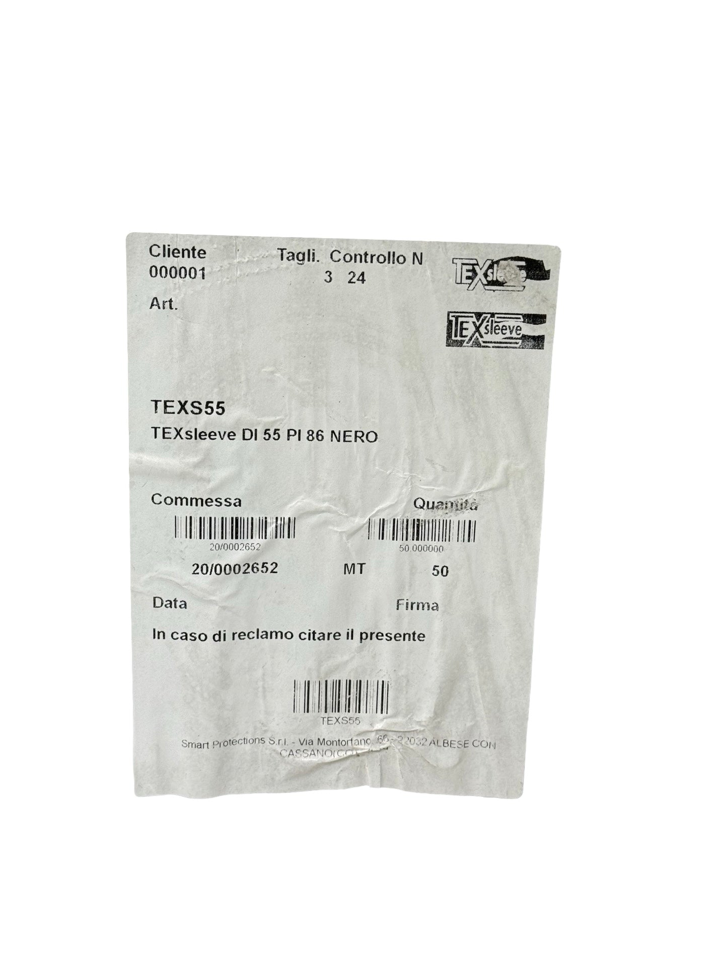 TEXsleeve TEXS55 TEX 55 Schutzband 55mm Kabelschutz Schlauch schwarz 50m