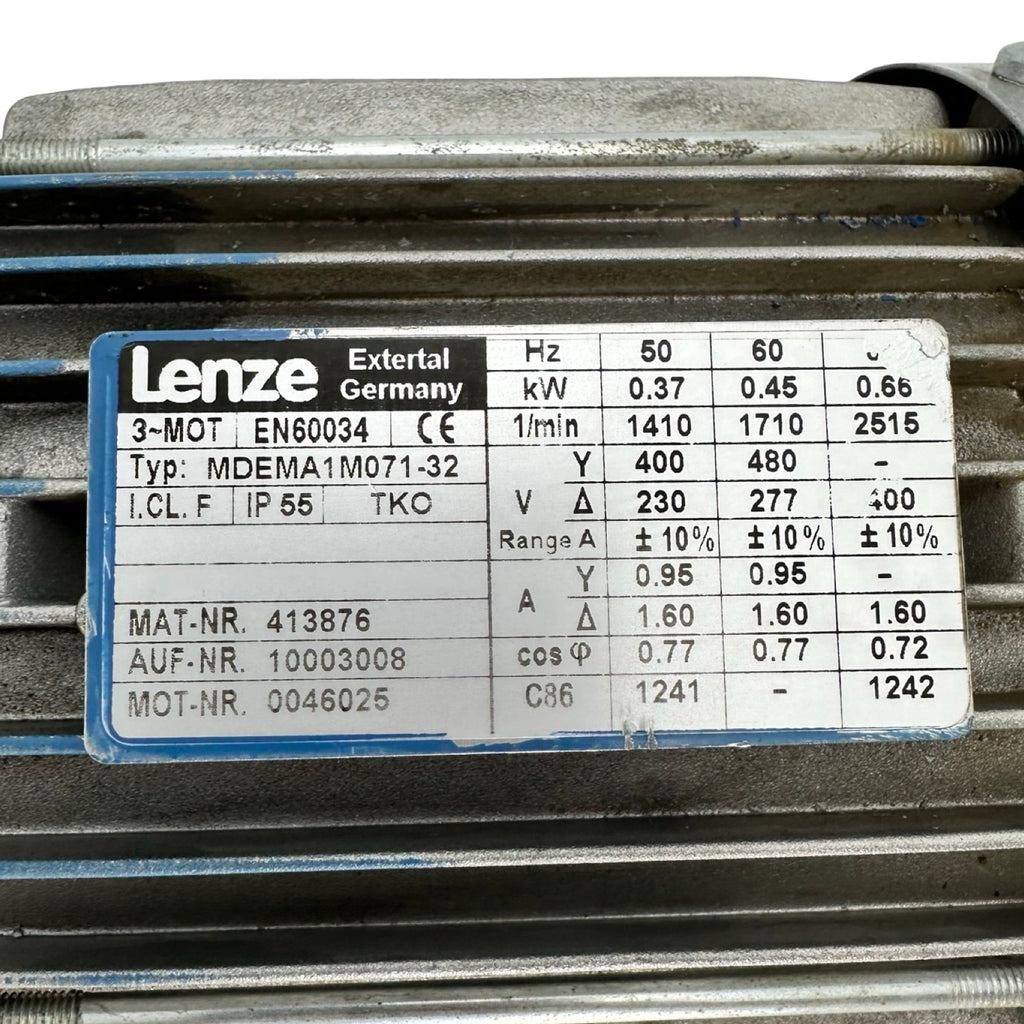 Lenze GKR03-2M HAK 071C32 Getriebemotor 0,37kW 17,37 i=17,37 3~ Motor