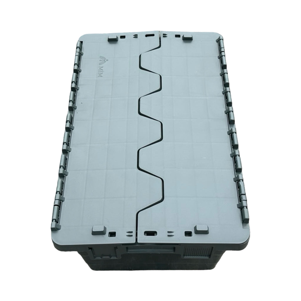 Stapelbox Kunststoffbox Lagerbox Transportbox mit Klappdeckel 60x40x32cm grau