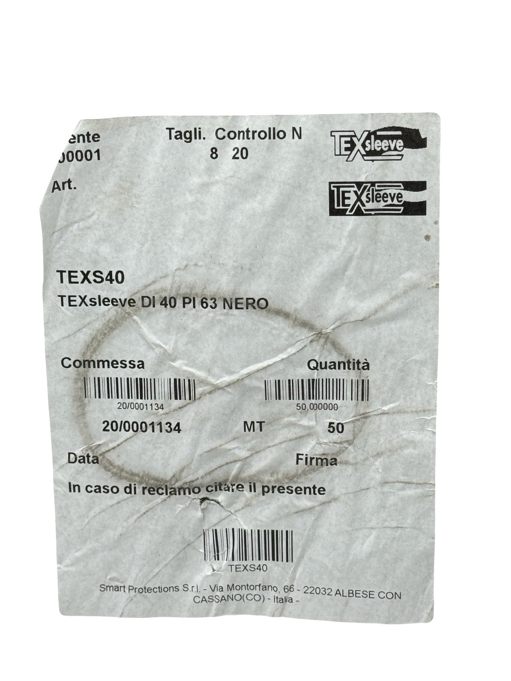 TEXsleeve TEXS40 TEX S40 Schutzband 40mm Kabelschutz Schlauch schwarz 50m
