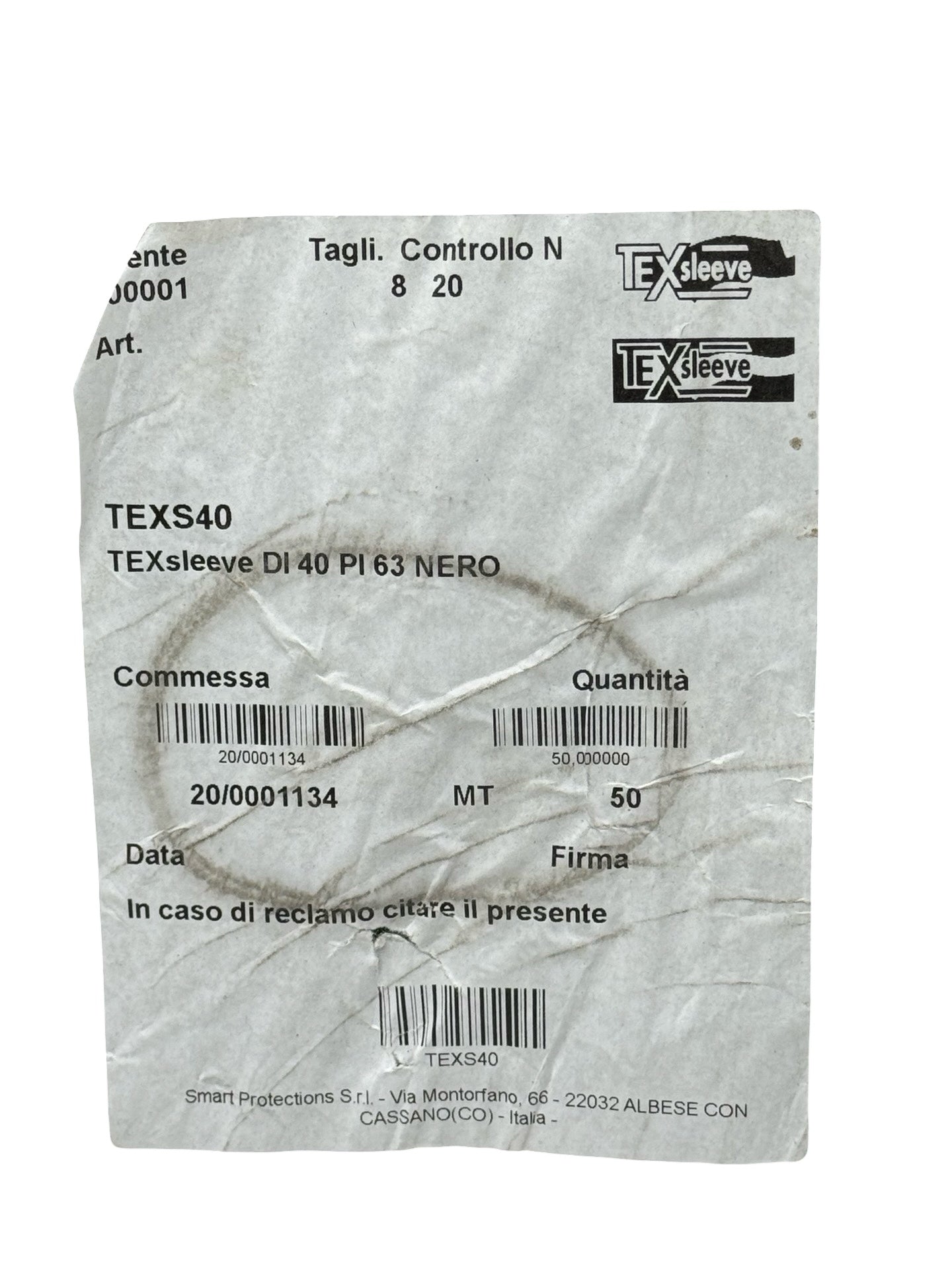 TEXsleeve TEXS40 TEX S40 Schutzband 40mm Kabelschutz Schlauch schwarz 50m
