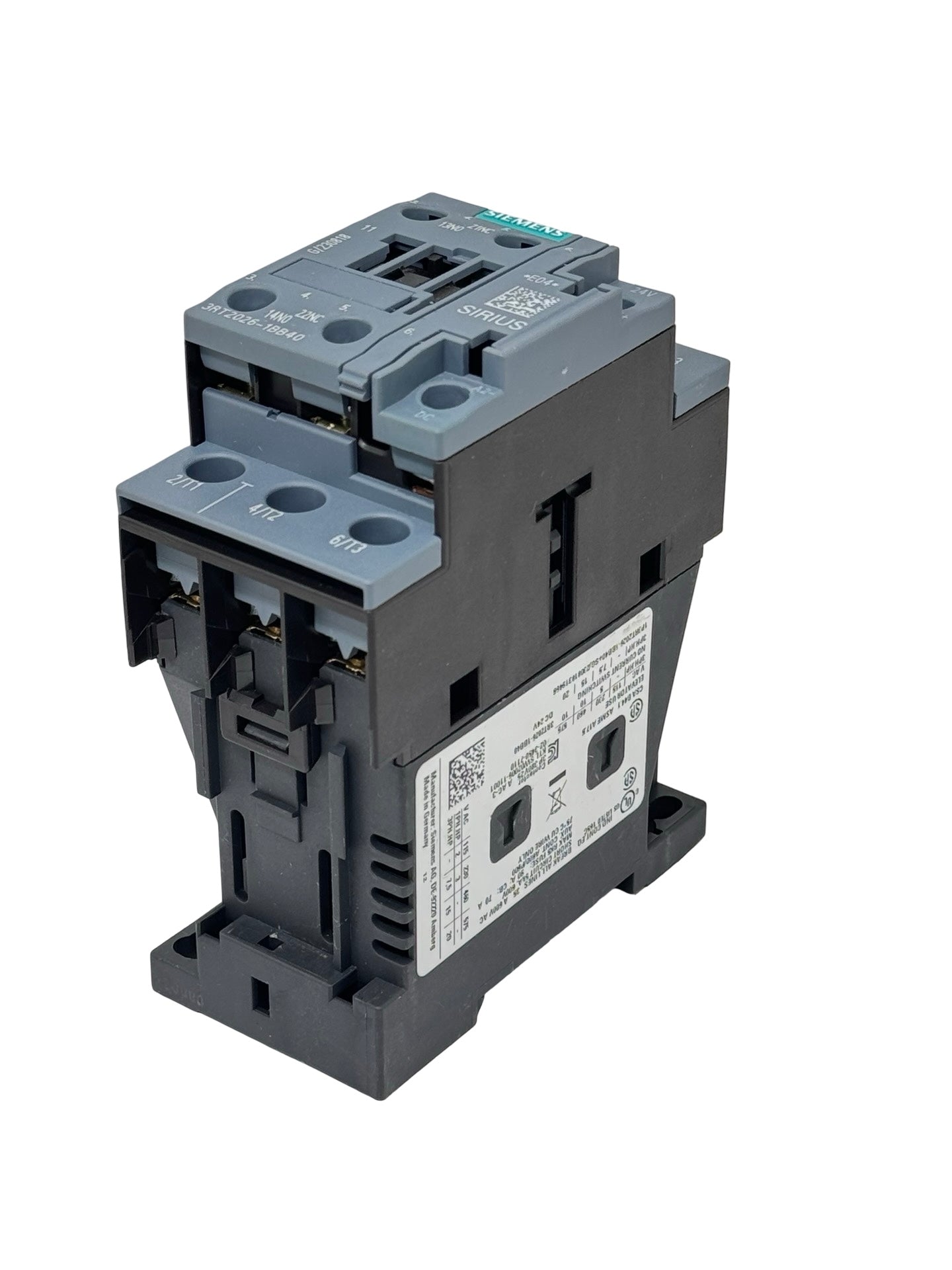 Siemens 3RT2026-1BB40 Leistungsschütz SIRIUS 24V DC 25A AC-3 Schütz