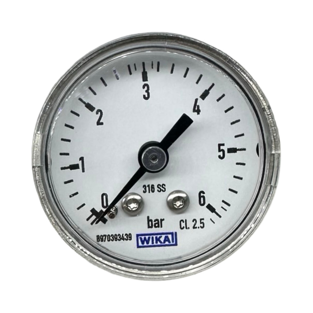 2x WIKA Manometer 0-6 bar G1/4 Edelstahl 316SS Druckmesser CL2.5