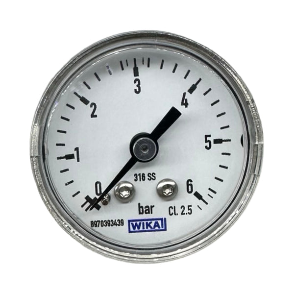 2x WIKA Manometer 0-6 bar G1/4 Edelstahl 316SS Druckmesser CL2.5
