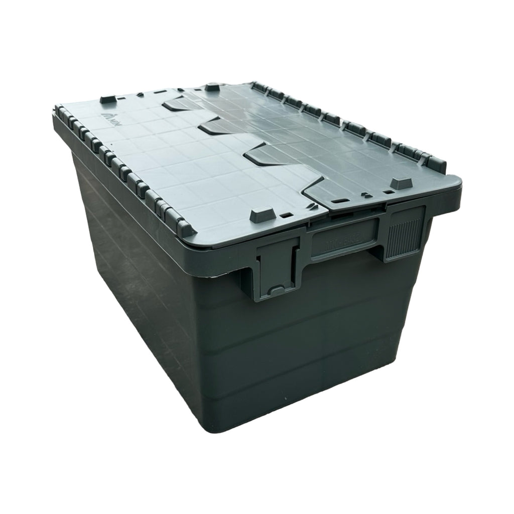 Stapelbox Kunststoffbox Lagerbox Transportbox mit Klappdeckel 60x40x32cm grau