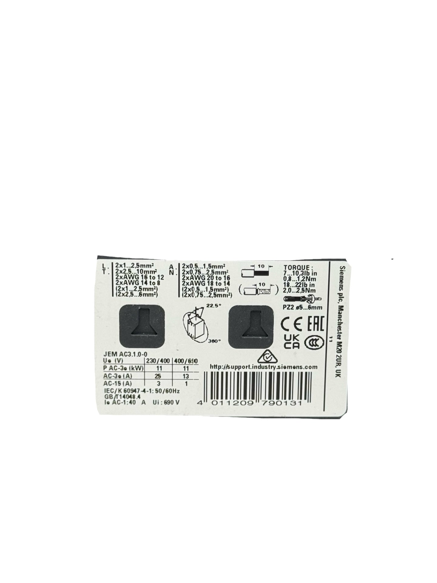 Siemens 3RT2026-1BB40 Leistungsschütz SIRIUS 24V DC 25A AC-3 Schütz