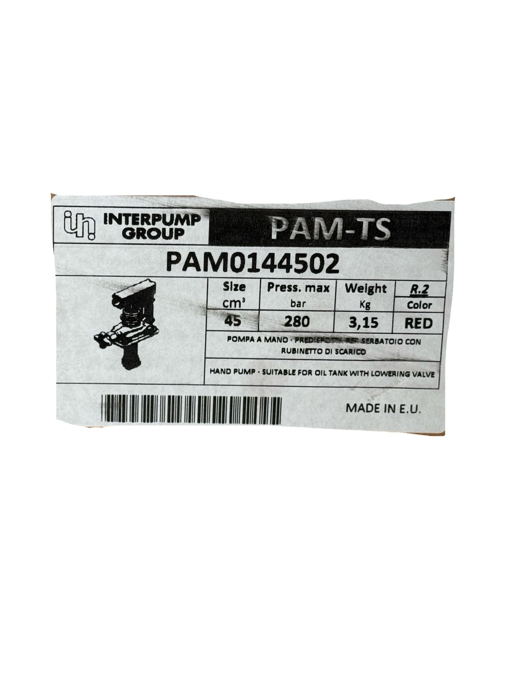 Interpump PAM0144502 PAM-TS45 Handpumpe 280bar Hydraulikpumpe Öl Tank