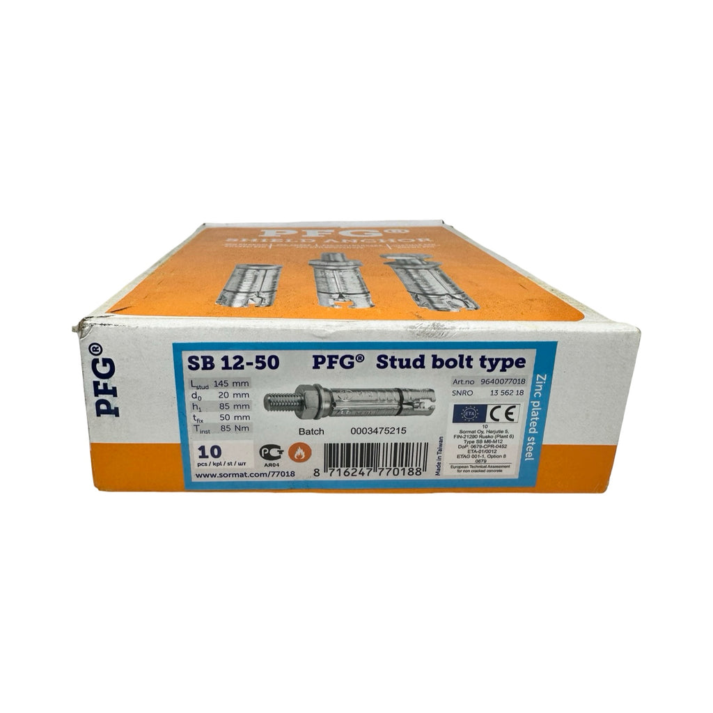 10x Sormat PFG SB12-50 Schwerlastanker Bolzenanker M12 145mm ETA CE