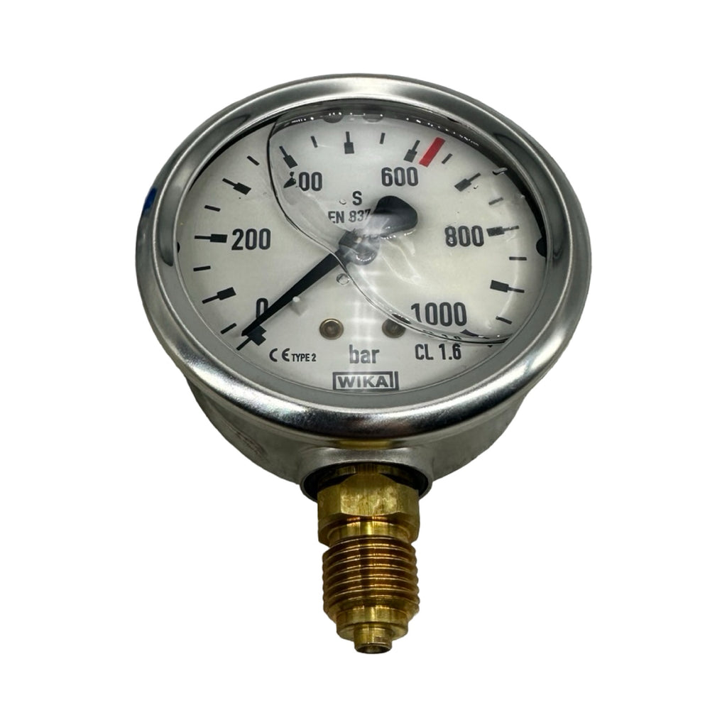 WIKA Manometer 0–1000 bar Ø63mm EN 837-1 Druckmesser Anschluss unten axial