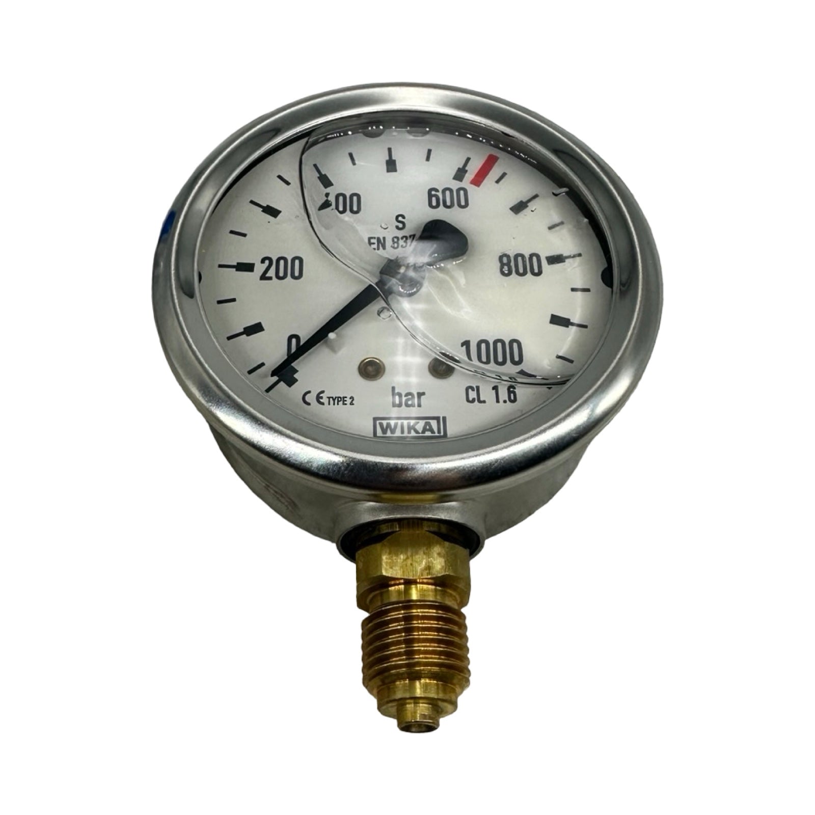 WIKA Manometer 0–1000 bar Ø63mm EN 837-1 Druckmesser Anschluss unten axial