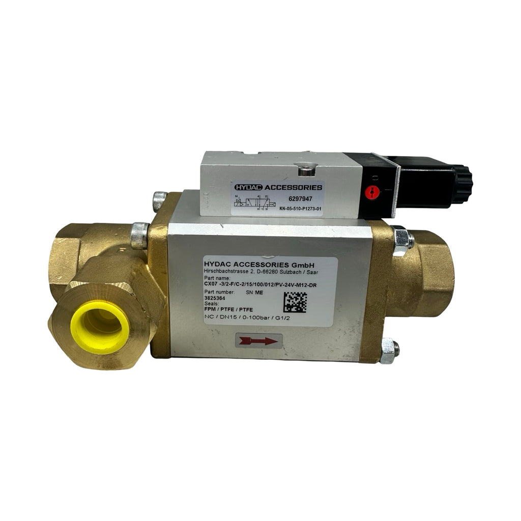 HYDAC 3825364 Magnetventil CX07 -3/2-F/C-2/15/100/012/PV-24V-M12-DR -100bar