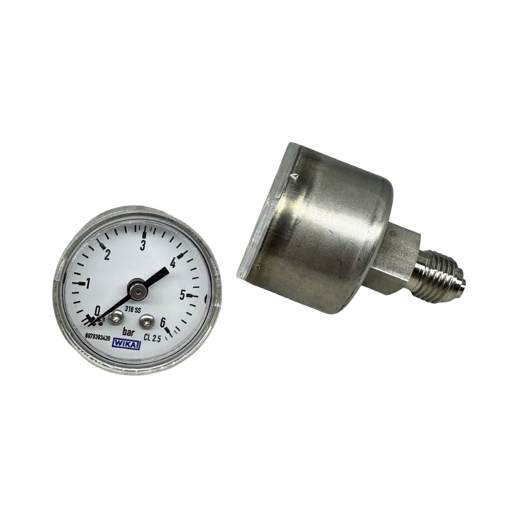 2x WIKA Manometer 0-6 bar G1/4 Edelstahl 316SS Druckmesser CL2.5