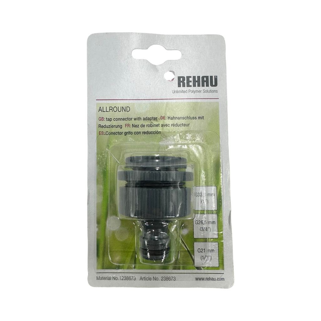 5x REHAU Hahnanschluss Adapter G1 G3/4 G1/2 ALLROUND Wasserhahn