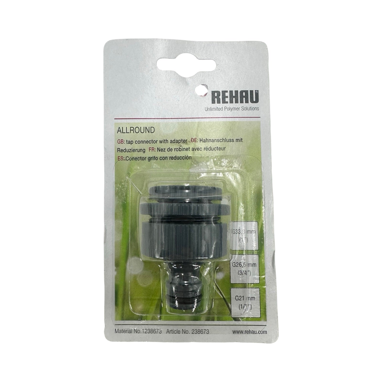 5x REHAU Hahnanschluss Adapter G1 G3/4 G1/2 ALLROUND Wasserhahn