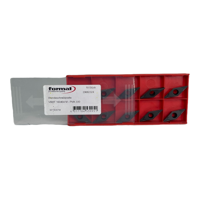 10x Format VBMT160404M-PMK030 Wendeschneidplatte 7Grad 29682324