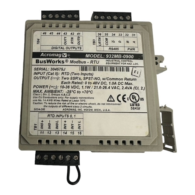Acromag 932MB-0900 Modbus-RTU Input Modules high-speed RS-485