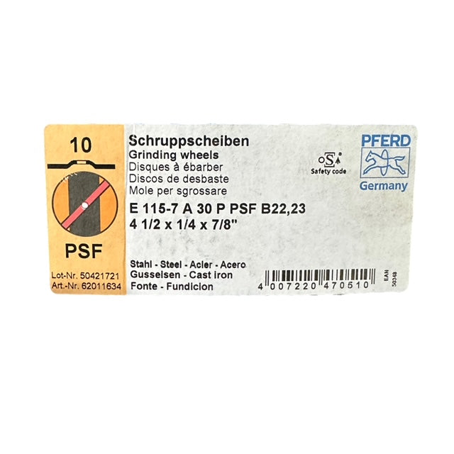 5x PFERD Schruppscheibe E115-7 PSF STEEL | Art.-Nr.: 62011634