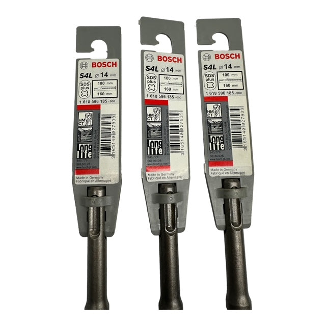 3x BOSCH S4L14 SDS plus S4L Hammerbohrer Betonbohrer Steinbohrer 14mm 100x160mm