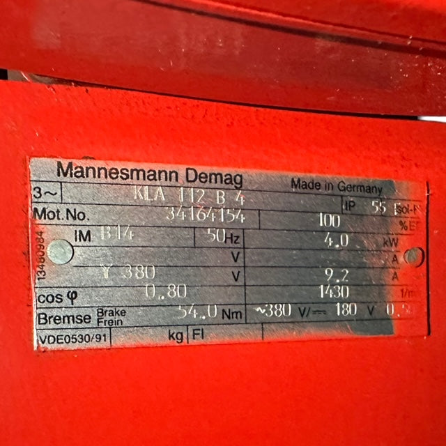 DEMAG Seilzug, Seilwinde, Kran, 3600Kg / Hackenweg: 12m / Seildurchmesser: 7,5mm