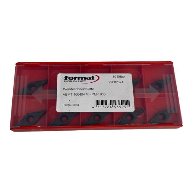 10x Format VBMT160404M-PMK030 Wendeschneidplatte 7Grad 29682324