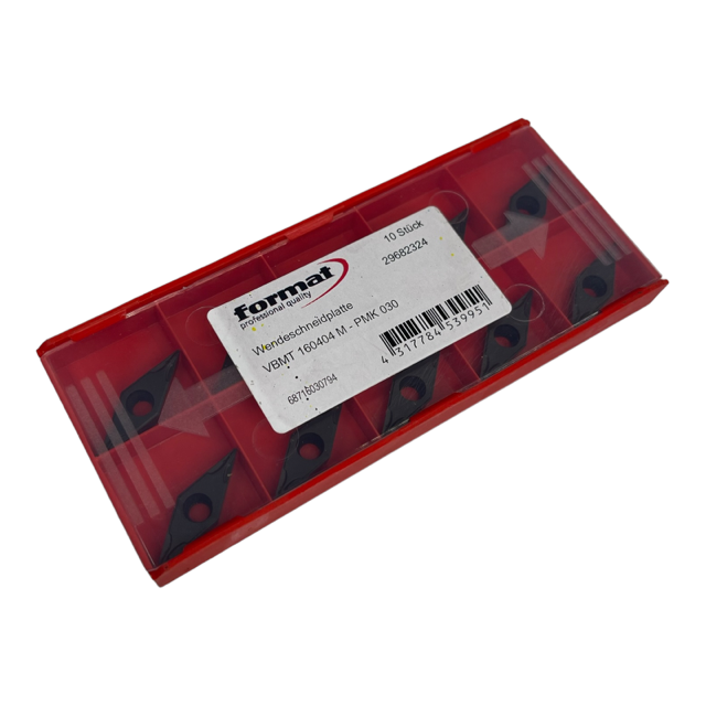 10x Format VBMT160404M-PMK030 Wendeschneidplatte 7Grad 29682324