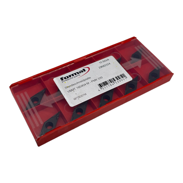10x Format VBMT160404M-PMK030 Wendeschneidplatte 7Grad 29682324