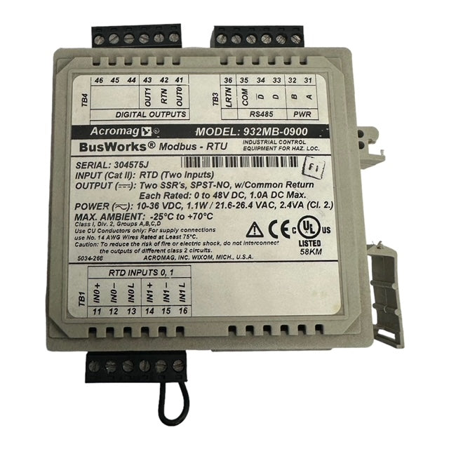 Acromag 932MB-0900 Modbus-RTU Input Modules high-speed RS-485