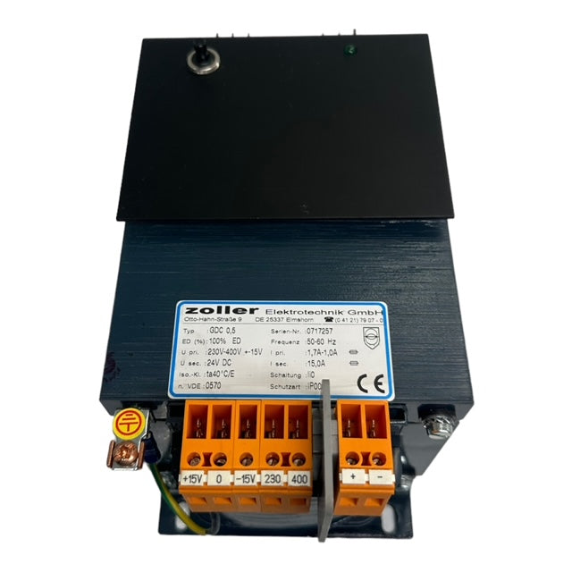Zoller Travo / Transformator GDC0,5 / 220V-400V+-15% / 24VDC / 15A / Hz50/60