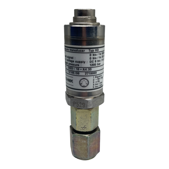 Hydrotechnik 3403-18-A4.33 Druckaufnehmer 0-600Bar / 0-20mA / 9-30V / 1200Bar
