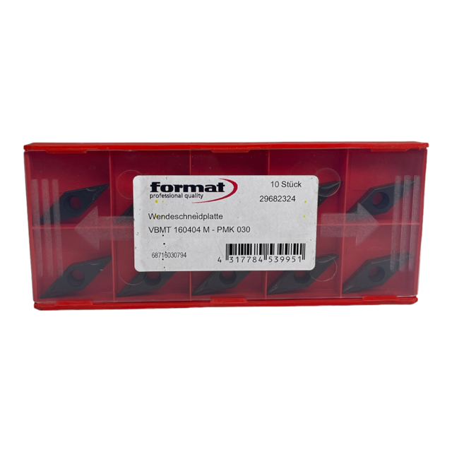 10x Format VBMT160404M-PMK030 Wendeschneidplatte 7Grad 29682324